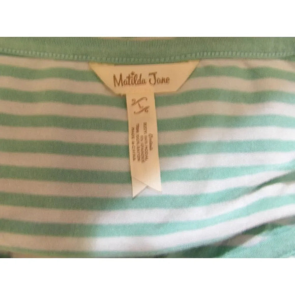 Matilda Jane Womens Talk Tomorrow Striped Polka Dot Top Shirt Large - Picture 4 of 4